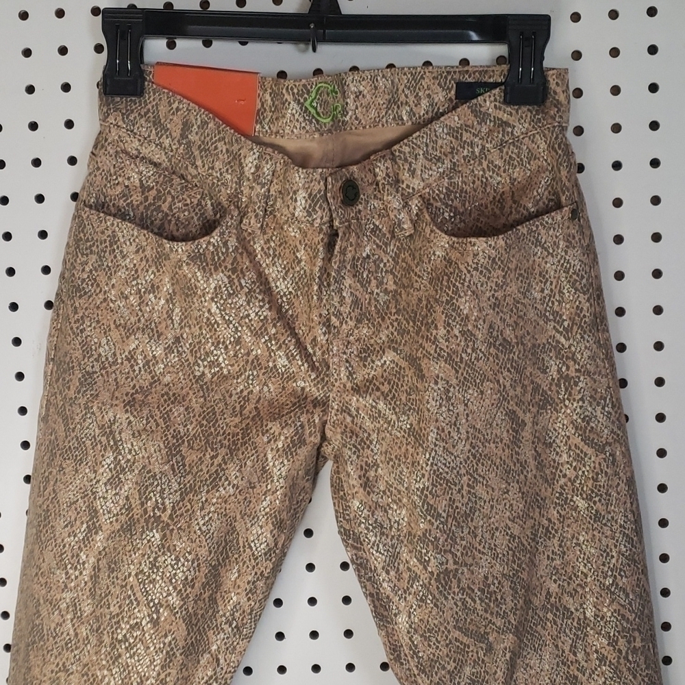 𝅺c. wonder snakeskin jeans skinny women's size 25 NWT